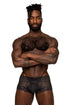 Male Power 127-280 Sassy Lace Mini Short Sheer Pouch Color Black